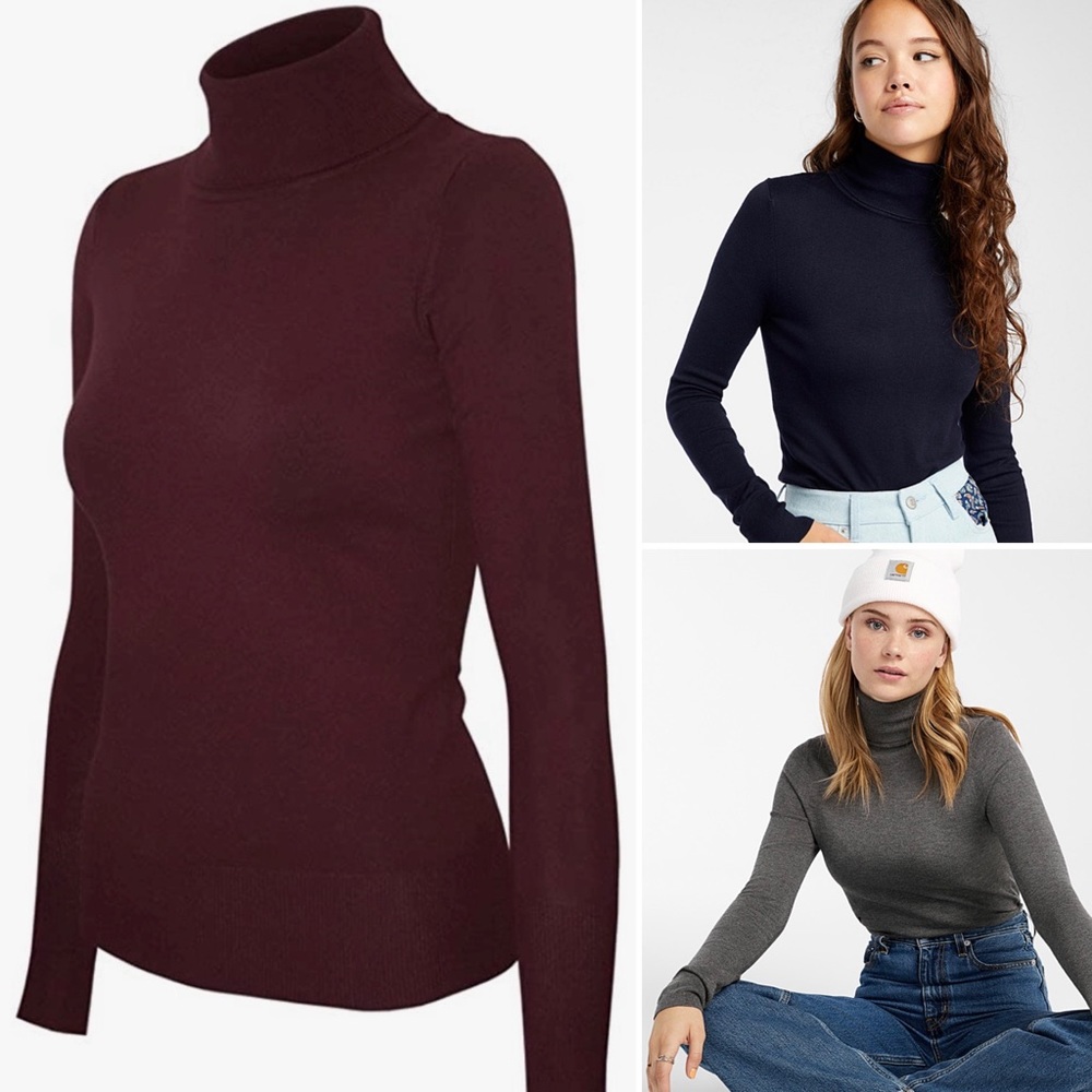 TWIK by SIMONS Slim Fit Turtleneck Burgundy